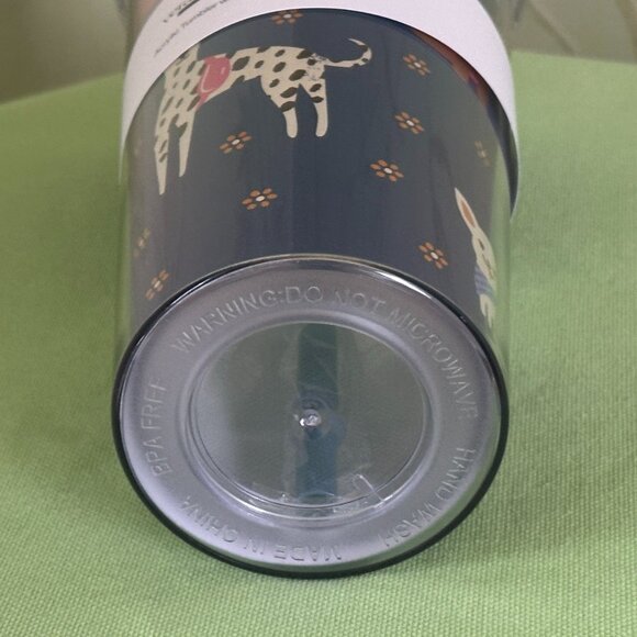 VERA BRADLEY BARK PARK DOGS DOUBLE WALL TUMBLER W/STRAW:NWT DOGS - Picture 10 of 11